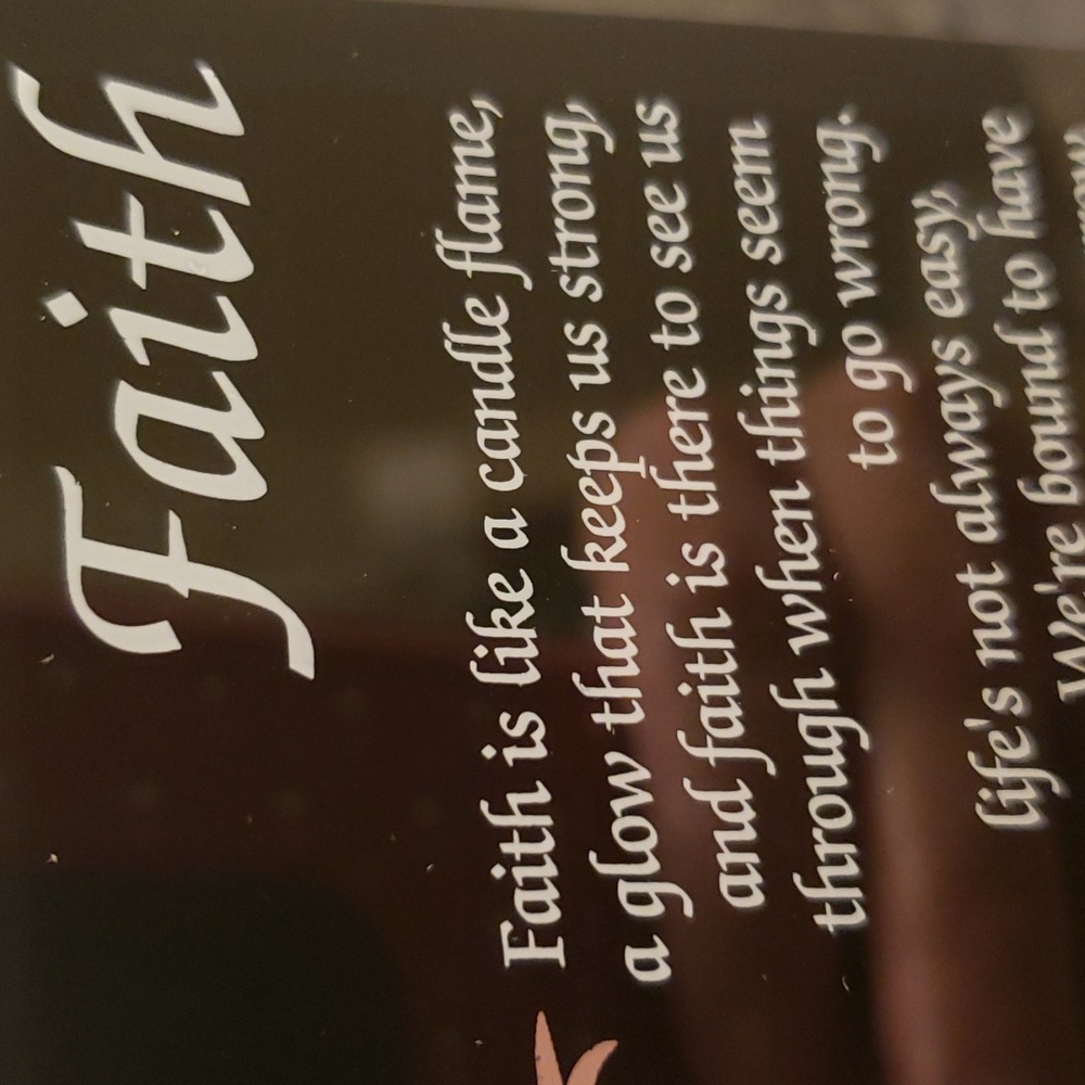 Free Standing Glass "Faith" Plaque - Picture 5 of 6